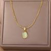 Dainty Gold Chain Oval Pendant Necklace For Women Elegant Minimalism For Office Necklace