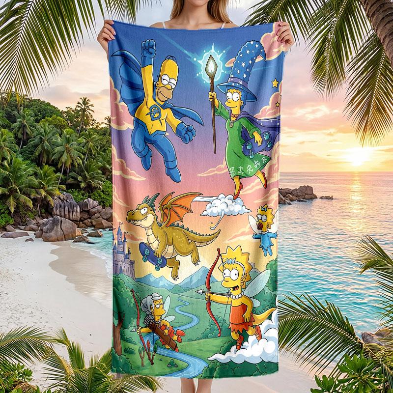 Large Beach Towel Quick Dry Absorbent Towel For Beach IndoorThe Simpsons