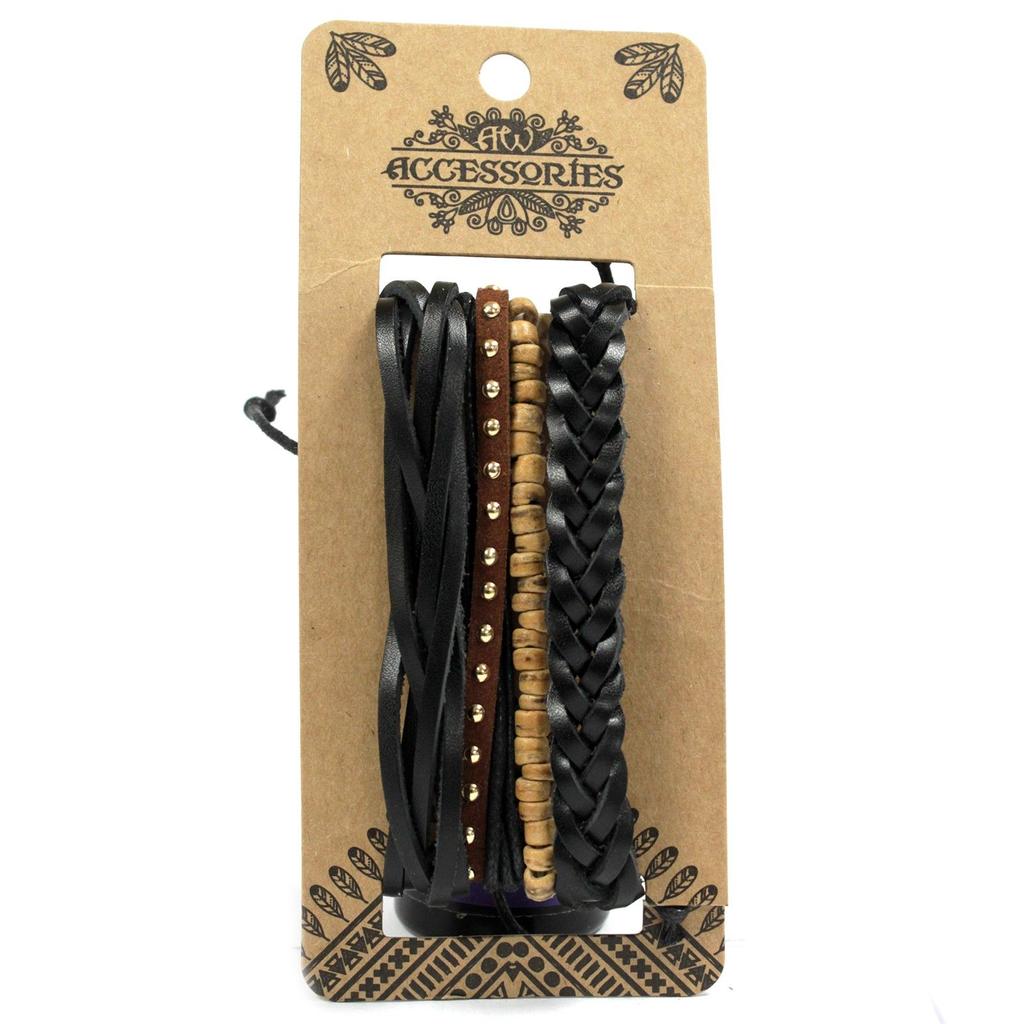 Mens Bracelet Sets – Black & Macho (asst)