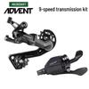 Комплект заднего переключателя Microshift Advent 1x9 для MTB: Задний переключатель, Манетка, Кассета 42T