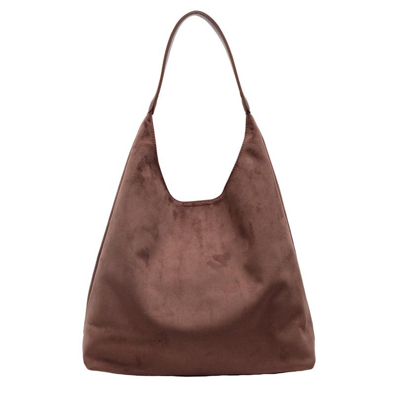 Сумка-тоут Slack большой емкости, женская, сезонная, винтажная, сумка через плечо для поездок на работу, замшевая сумка-ведро