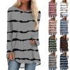 Women's  And Winter Long Sleeved V-neck  Casual Long Loose T-shirt Top