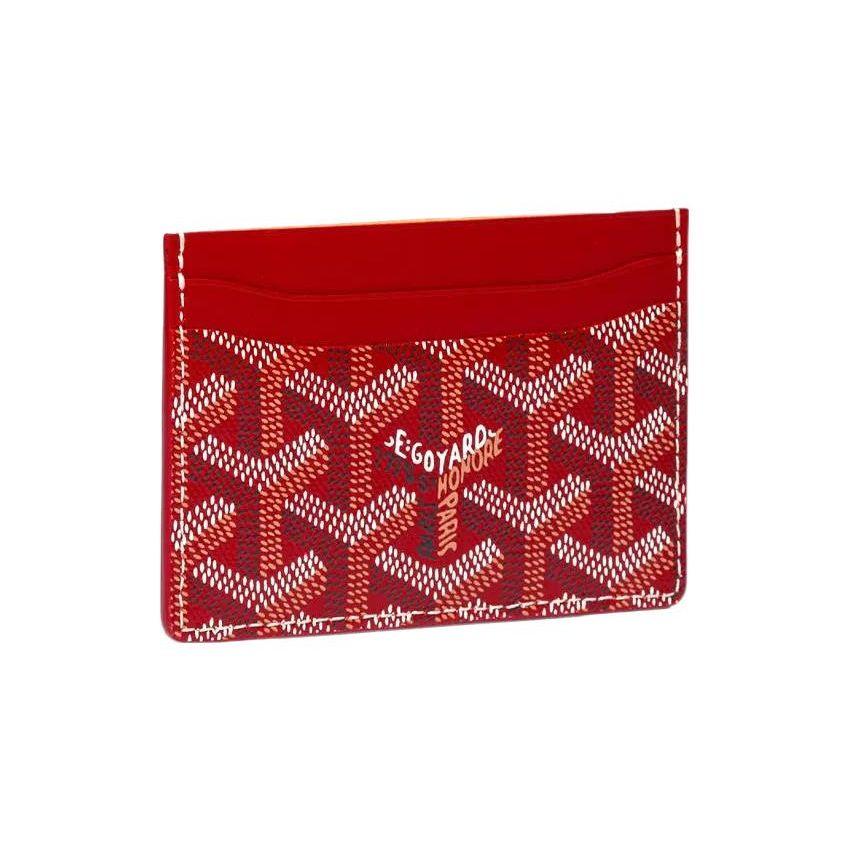 Goyard Кардхолдер Saint-Sulpice с геометрическим узором, напечатанный на холсте и телячьей коже, с цветовыми блоками, унисекс, цвет-1, цвет-2, цвет-3. STSULPPMLTY