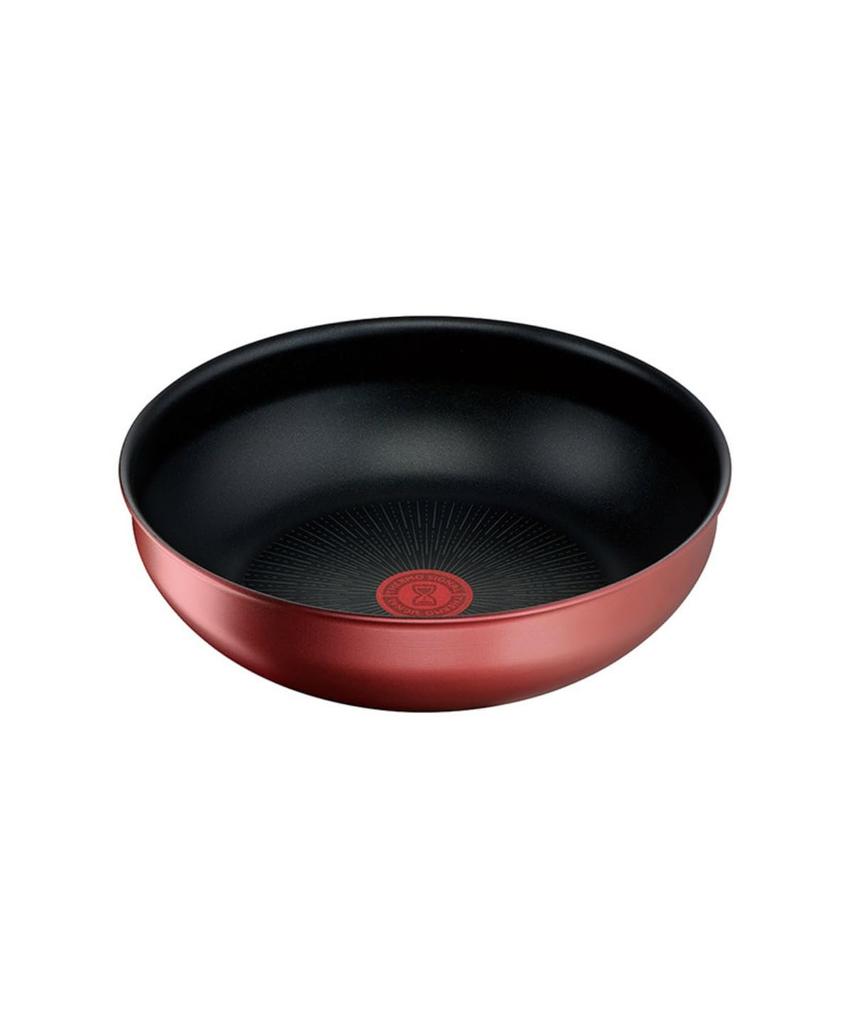 Кастрюля Tefal со съемной 26 см глубиной, совместимая с газом, без вредных веществ, таких как Neo IH Rouge Unlimited Wok Red L38377 Ручка для жарки, Wok,