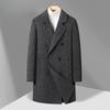 Осенне-зимнее мужское двухстороннее шерстяное пальто средней и длинной длины Двубортное шерстяное пальто из верблюжьей шерсти Мужское пальто