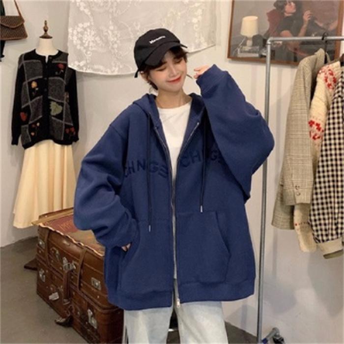 Women Long Sleeve Hooded O Neck Loose Pullovers Female Tops Solid Color Sweatshirts