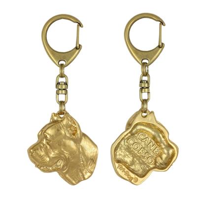 Cane Corso, Italian Cane Corso – Gilded Key Ring with Dog, Handbag Decoration |