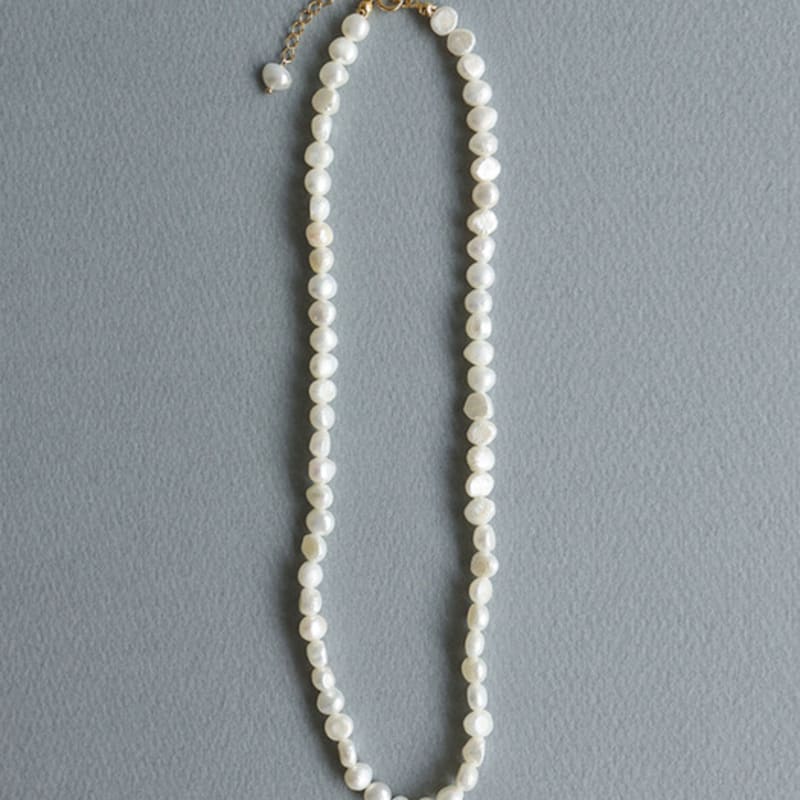 Современный серебристый уродливый винтажный натуральный уродливый ожерелье из речного жемчуга