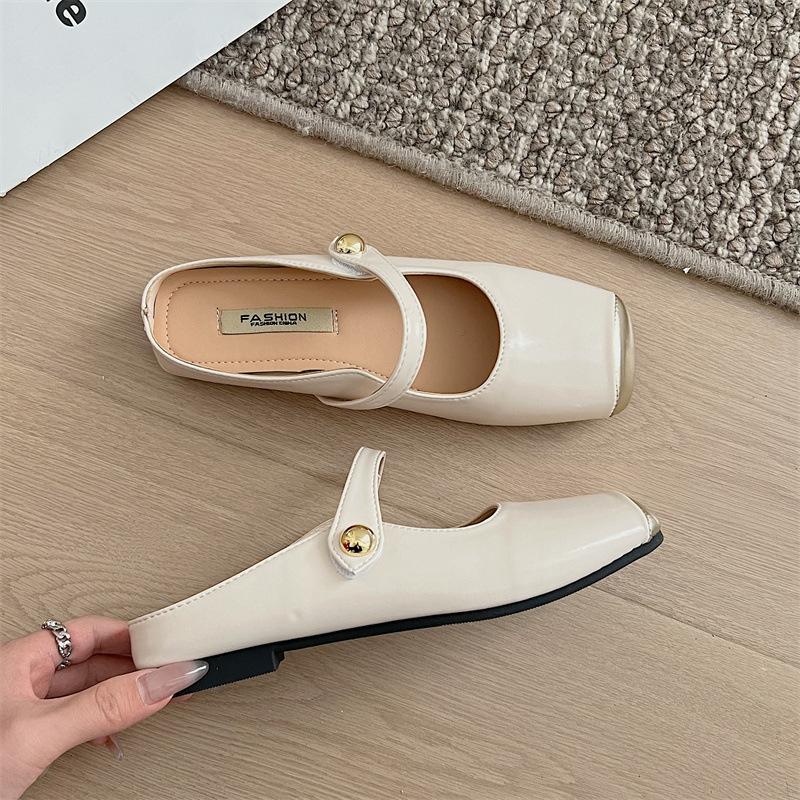 Баотоу полутапочки волшебный летний волшебный ветер вечерний бриз темперамент плоская мягкая подошва ленивые туфли квадратная голова туфли Мюллер одиночные туфли