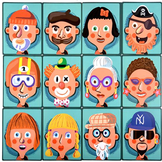 Magnetic Block Puzzle Board Game Educational Logic Thinking Training Facial Feature Vehicle Circus Attire Princess Dressing Wooden Puzzle Matching Toy