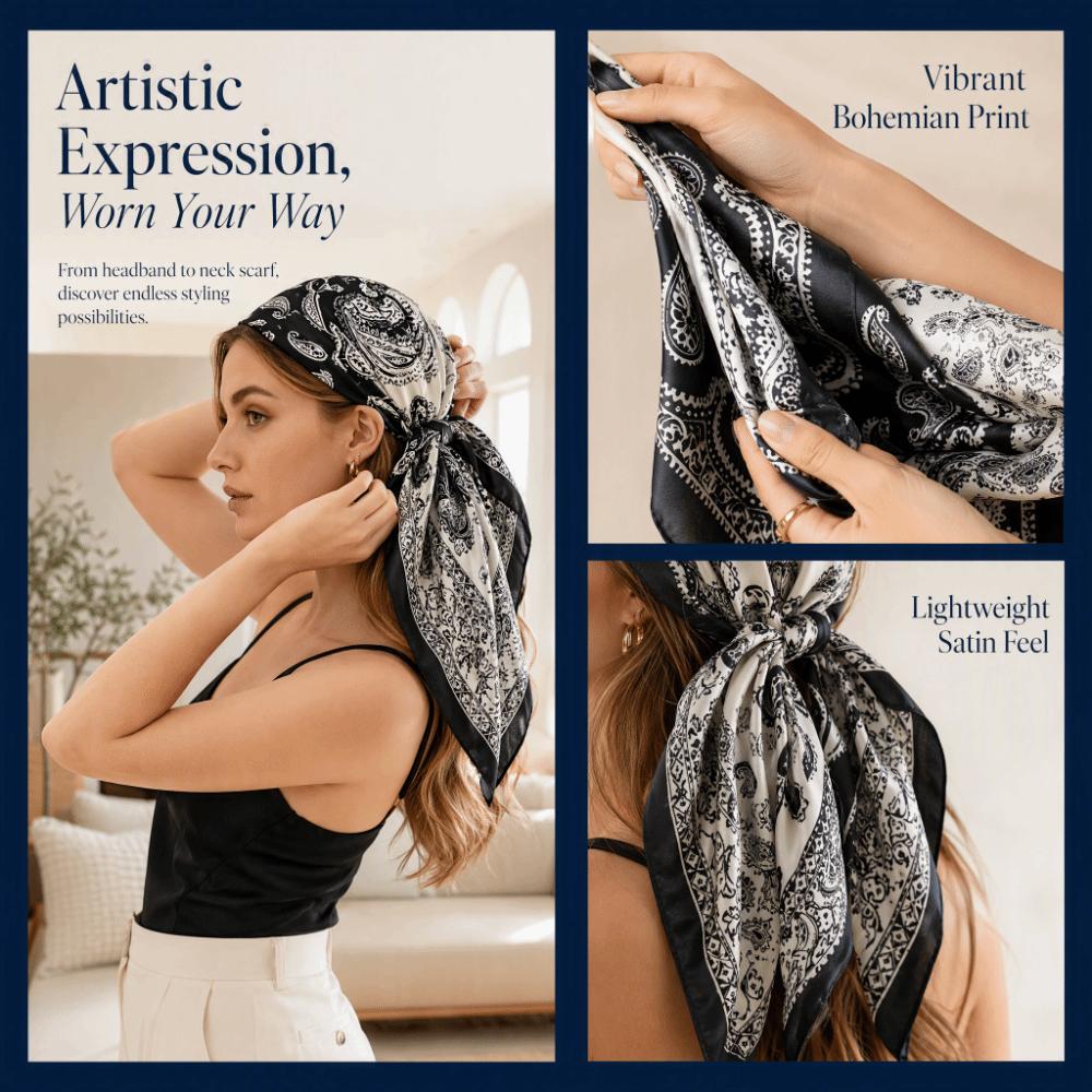 Floral Printed Women's Scarf Bohemian Paisley Bandana Exquisite Muslim Headscarf Hair Wrap