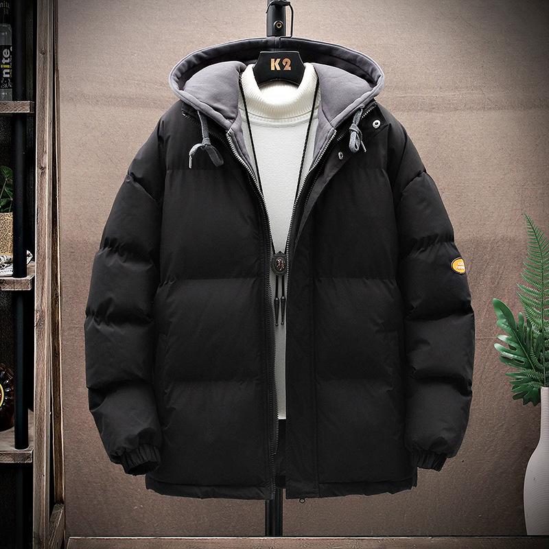 Fake Two-piece Cotton-padded Jacket for Men, Hooded Down-padded Jacket, Trendy Brand Thickened Large Size Cotton-padded Jacket, Hong Kong Style