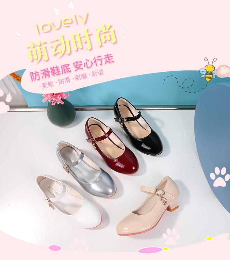 Белые кожаные туфли на высоком каблуке для девочек - Новинка 2025 года, танцевальные туфли "Принцесса" для учениц, размеры 25-40.