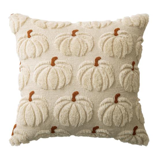 Decorative Pillow Case Embroidery Maple Leaves Pumpkin Pattern Pillow Cover Removable Easy To Clean Washable Throw Pillow Case