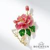 Элегантная эмалевая брошь-пион Bo Xin Yun - Стильный роскошный модный аксессуар