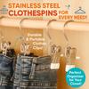 Stainless Steel Clothespin, Laundry Clothes Peg With Hook, Portable Hanging Clothes Clip, Closet Clothes Organizer Hanger, Household Goods