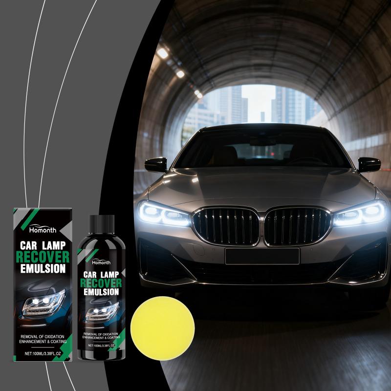 Headlamp Restoration Kit for Cars 100ML Cleaner with Cleaning Sponge Easily Restores Faded Headlights for SUV Truck Motorcycle
