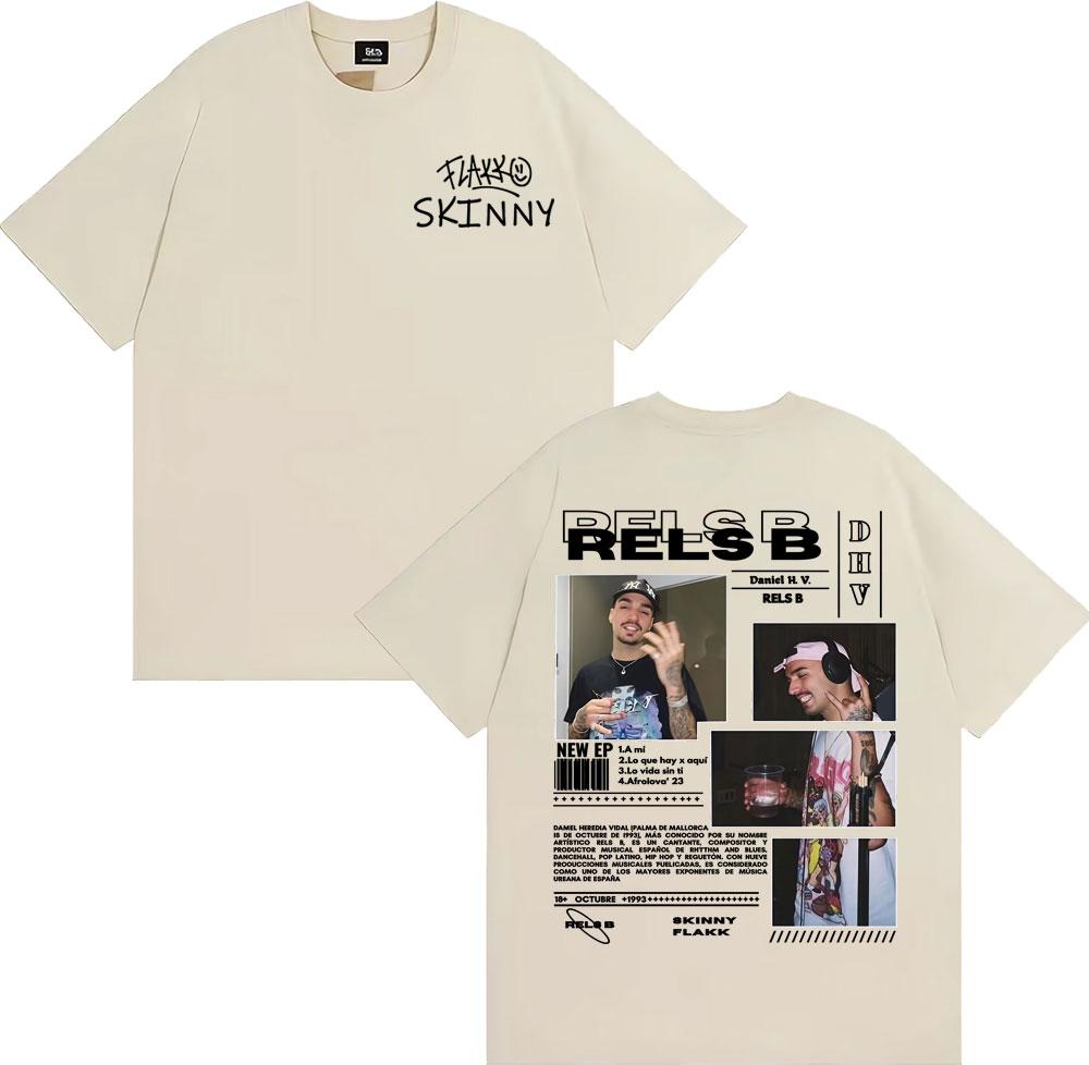 Rapper RELS B Skinny Flakk New Star Album Graphic T Shirts Mens Clothing Harajuku Vintage T Shirt High Quality Comfort Tshirt