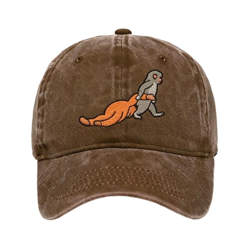Stylish Cotton Baseball Hat Feature Lovely Monkey Embroidery Perfect Sports Hat For Men Women And Kids