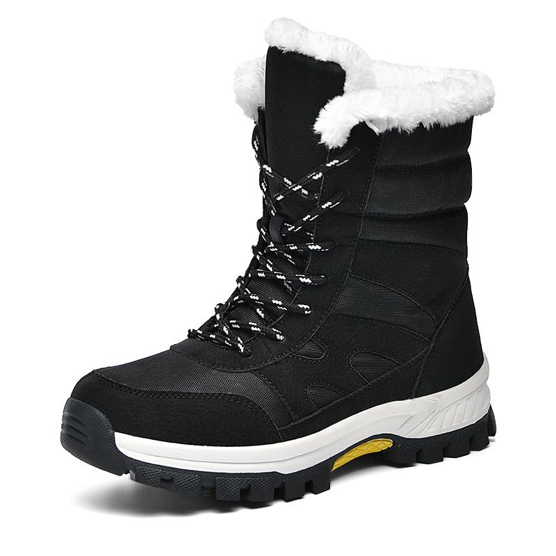 Couples Casual High-top Boots Winter Soft-sole Non-slip Warm Velvet Snow Boots Fashion Unisex Outdoor Boots Men's Cotton Boots