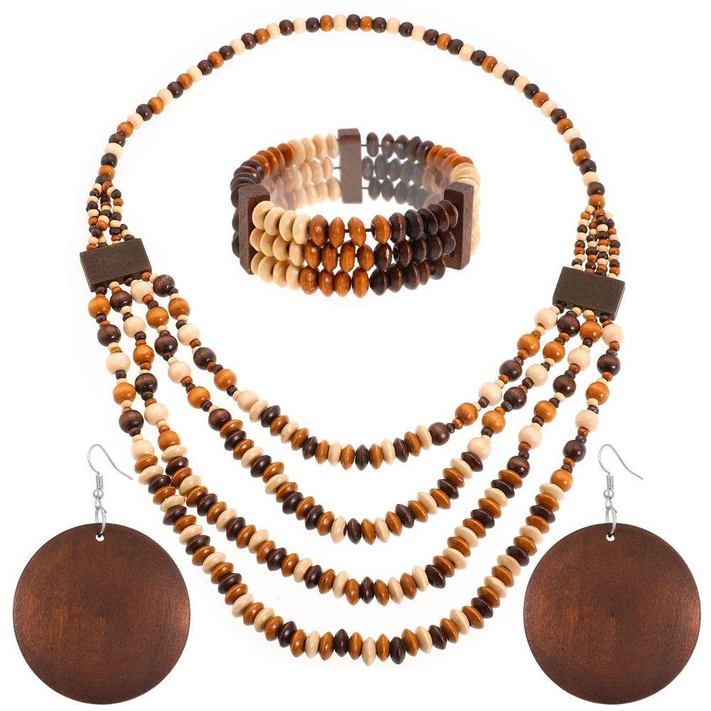 Красочный богемный набор ожерелий в этническом стиле, геометрическое ожерелье из бусин, свадебные украшения