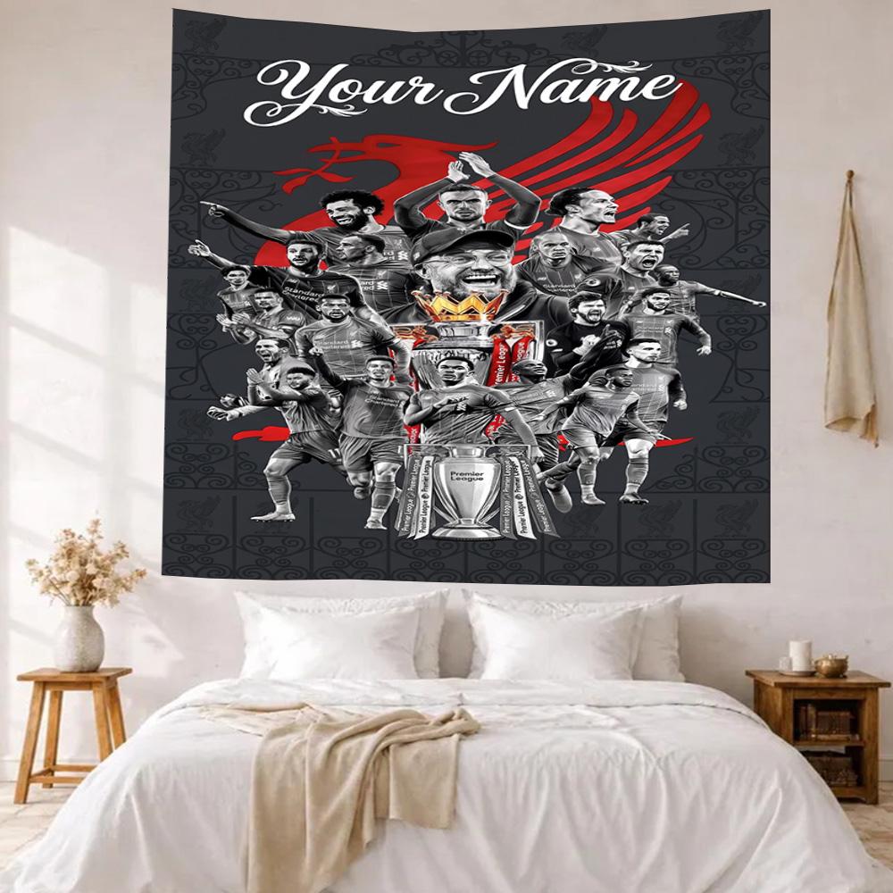 Liverpool Fc Custom Your Name Wall Decor Tapestry Art For Pet Memorial Birthdaywedding Party Backdrop Family Gift