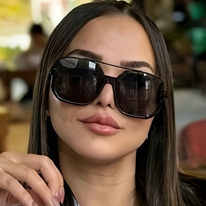Женские большие квадратные солнцезащитные очки в металлической оправе, легкие поликарбонатные линзы, защита от УФ-излучения, для пляжа, путешествий, активного отдыха