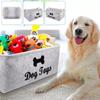 Dog Toy Storage Box Simple Collapsible Felt Fabric Sundry Organizer Basket Box with Handle Portable Pet Toy Storage Basket