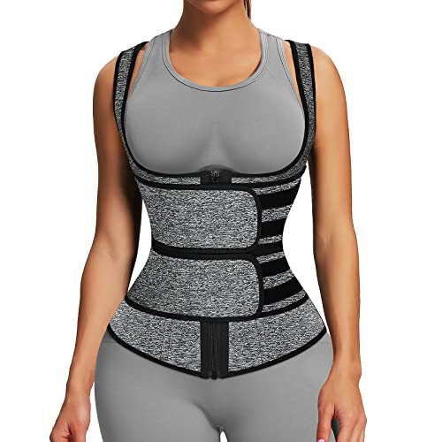 Неопреновый жилет для тренировок на талии для женщин, пояс для похудения больших размеров, корректирующая одежда для тренировок, топы на бретелях для сауны, компрессионные рубашки для коррекции фигуры