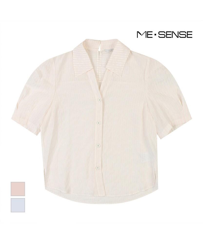 MESENSE Slit Collar Short Sleeve Blouse_Mb35Blm116Z