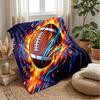 Flaming Football Player Theme blanket Lightweight Warm Flannel Blanket Decorative Throw Blanket for Home Decoration
