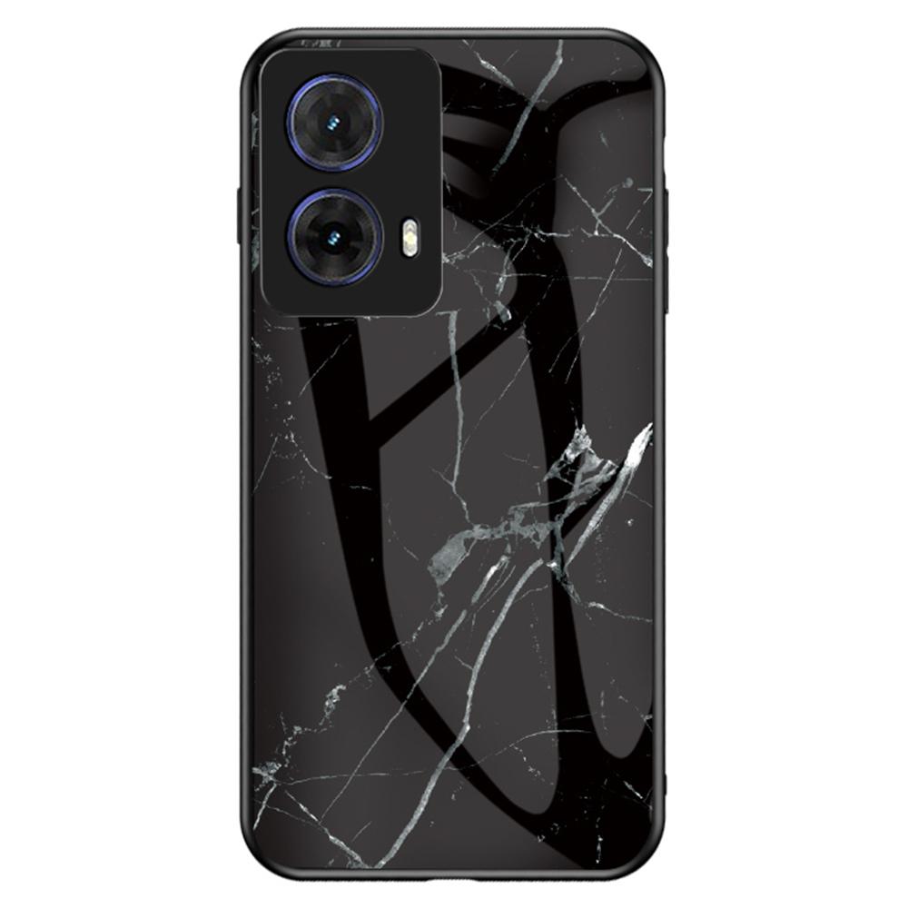 For Motorola Moto G85 5G/S50 Neo 5G Case Marble Pattern Tempered Glass+PC+TPU Protective Phone Cover