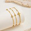 Vnox 18K Gold Plated Cross Bracelet for Women Delicate Heart Butterfly Charms Snake Chain Bracelet Waterproof Party Jewelry