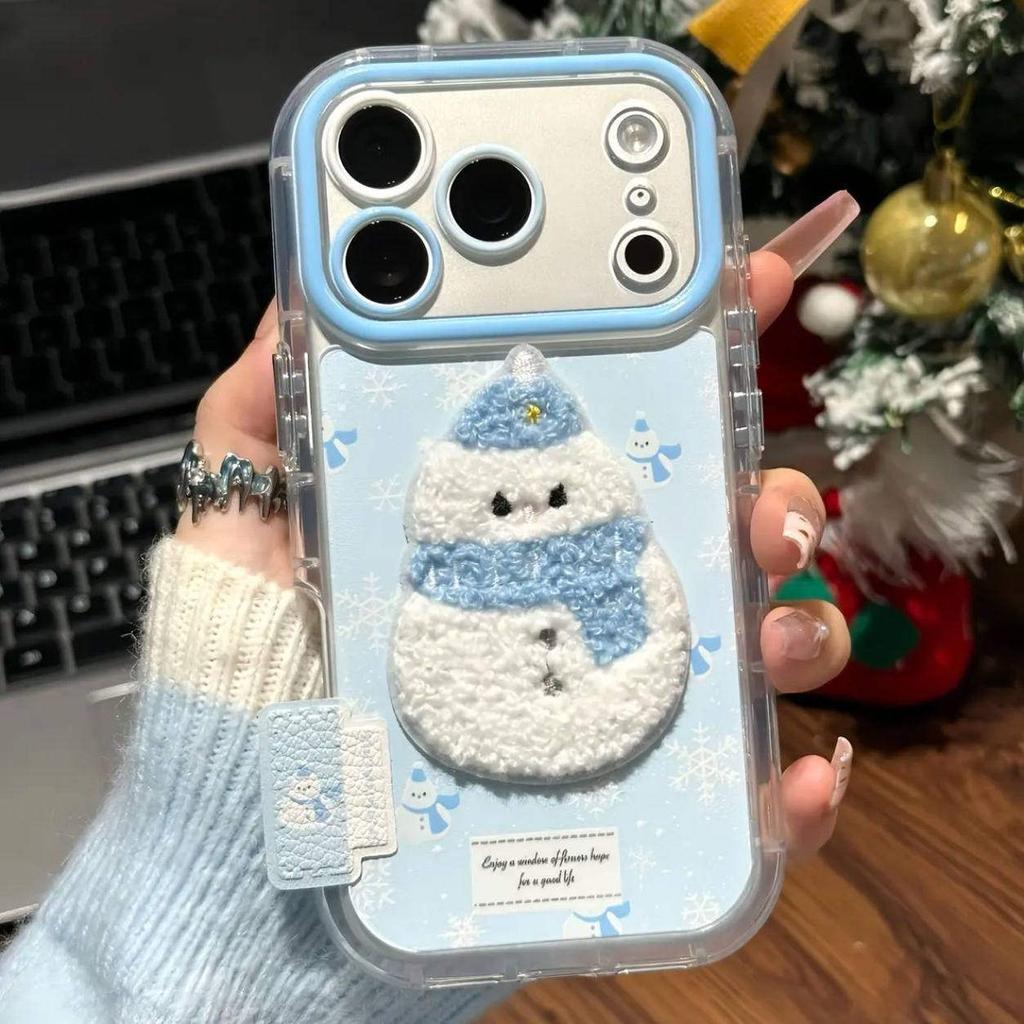 Зимний снеговик подходит для Apple 17 feather cream чехол для мобильного телефона iPhone16promax мультяшный 15/14 шт