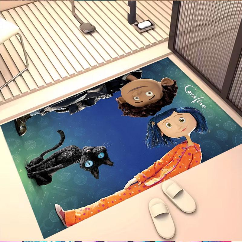 Coraline Print Rug, Washable Floor Carpet, For Entryway Dorm Laundry Room Office Study, Home Decor Birthday Christmas Gift