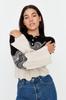 Women's Fashion New Sweater Black Crop Knitwear Sweater