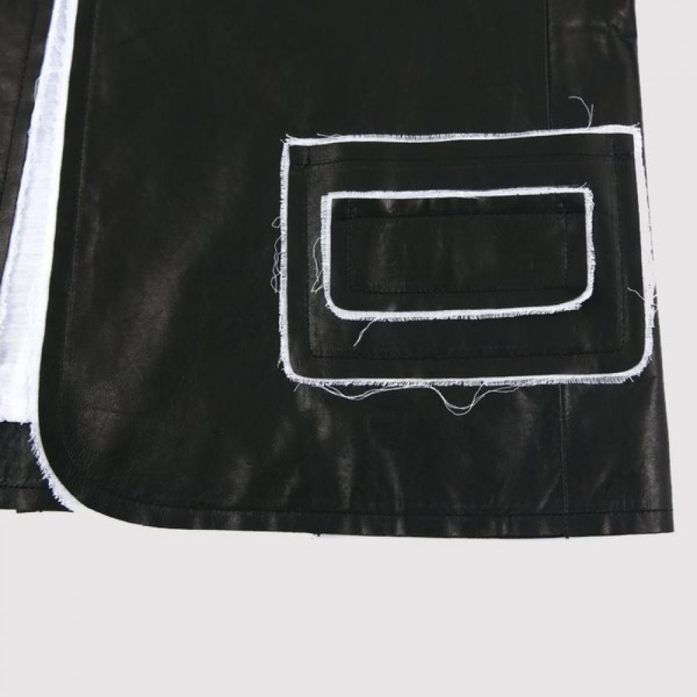 Sabatier Cotton Trimming Vegetable Lamb Leather Jacket J12690os