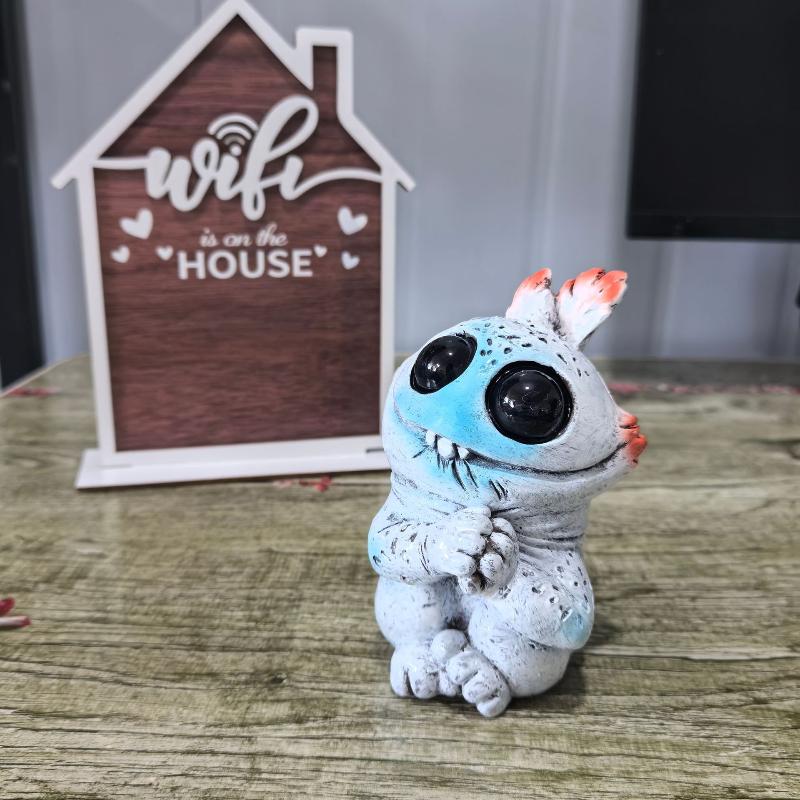 Статуэтка инопланетного эльфа из смолы, мультяшная фигурка инопланетного эльфа, настольное украшение, скульптура фантастического существа, декор для дома, сада и Хэллоуина