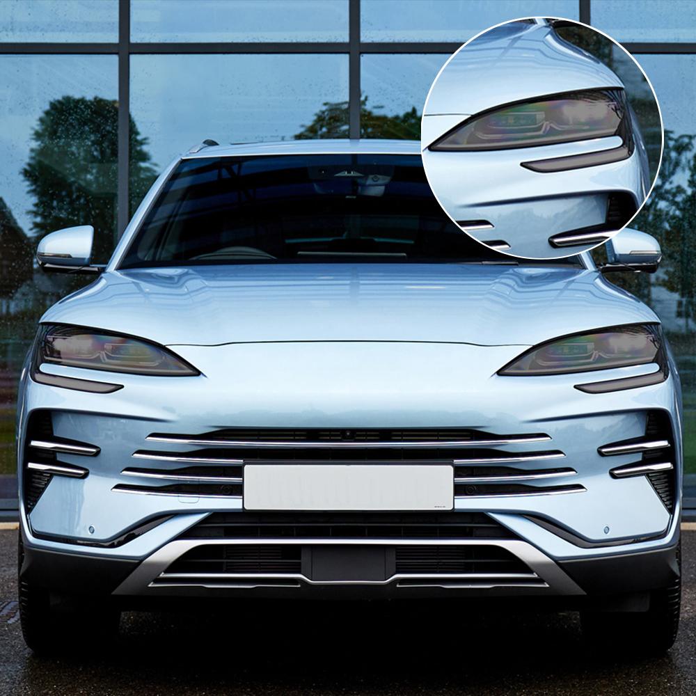 Для BYD Song Plus DM-i Champion 2026-2026 Автомобильная Защитная Пленка для Фары TPU PPF Дымчато-Черная Готовая Пленка Защита от Царапин Индивидуальная Посадка