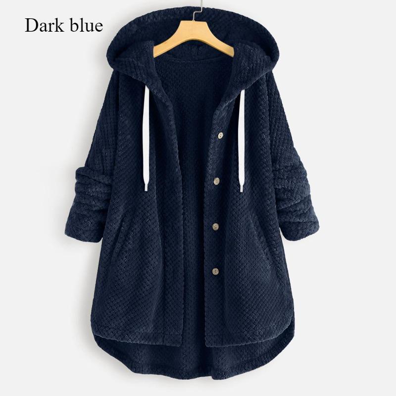 2024 Winter Plus-size Women's Hooded Coat Double-sided Cashmere Fashion Mid-length Loose Cardigan Wool Coat