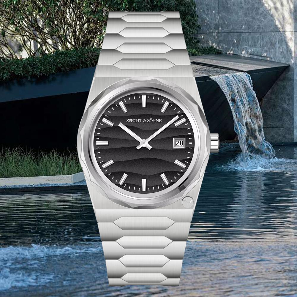 New Specht&Sohne Luxury Quartz Watch For Men Super Slim Stainless Steel Sapphire Crystal 50M Waterproof Classic Watch 37MM