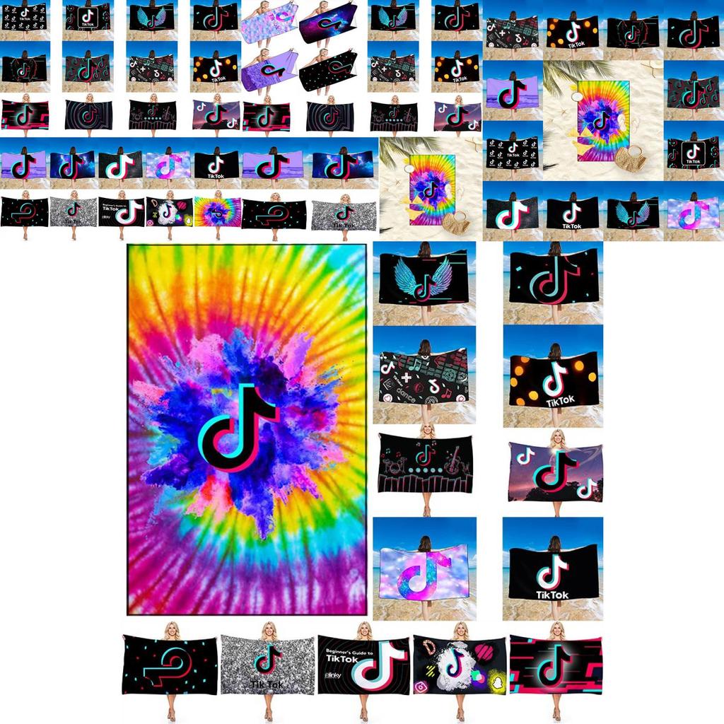 Яркое полотенце с принтом Tiktok, идеально подходит для плавания, купальных костюмов и использования в душе