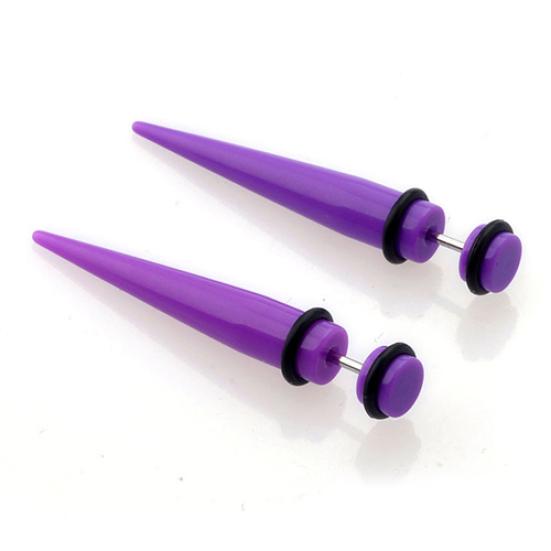 2Pcs Unisex Punk Ear Fake Cheater Stretcher Rivet Taper Plug Tunnel Gauges
