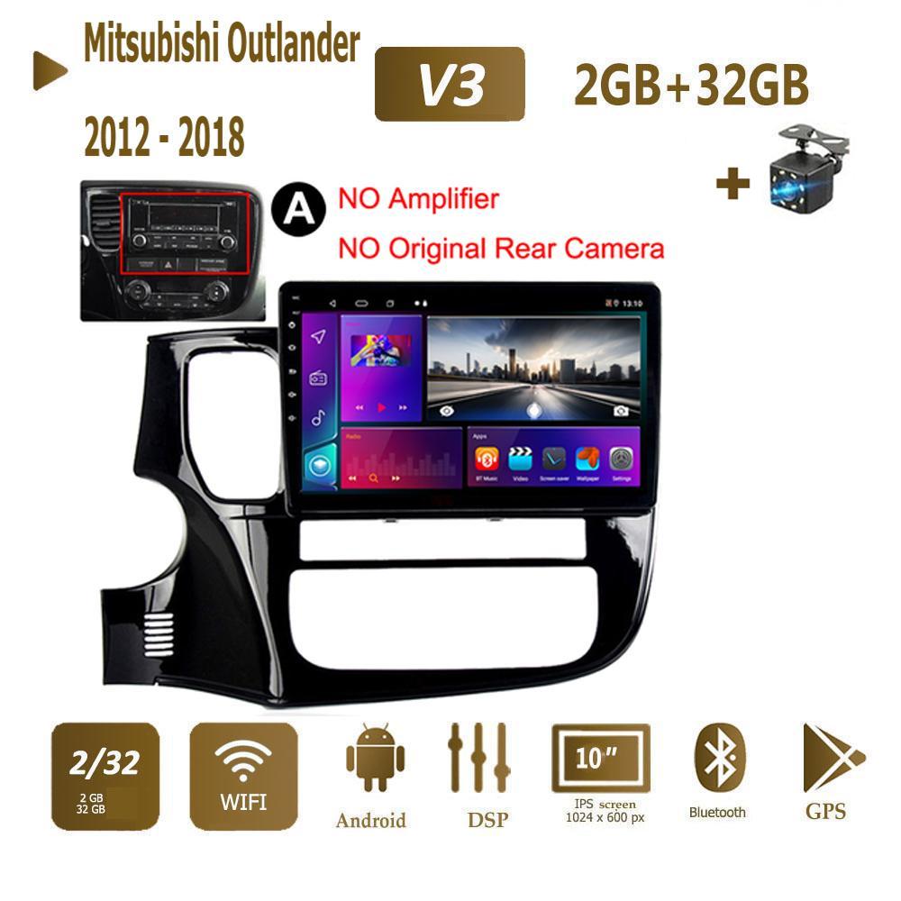Для Mitsubishi Outlander 3 GF0W GG0W 2012-2018 Android Carplay Автомобильный Радио Мультимедийный плеер 2 Din GPS головное устройство 2 + 32 ГБ