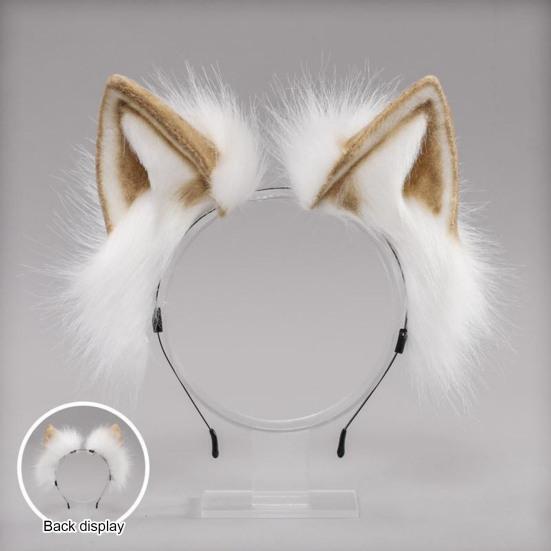 Повязка на голову из искусственного меха лисы с кошачьими ушками в плюшевом стиле для ролевых игр, переодевания, ручной работы, повязка на голову, реквизит для косплея