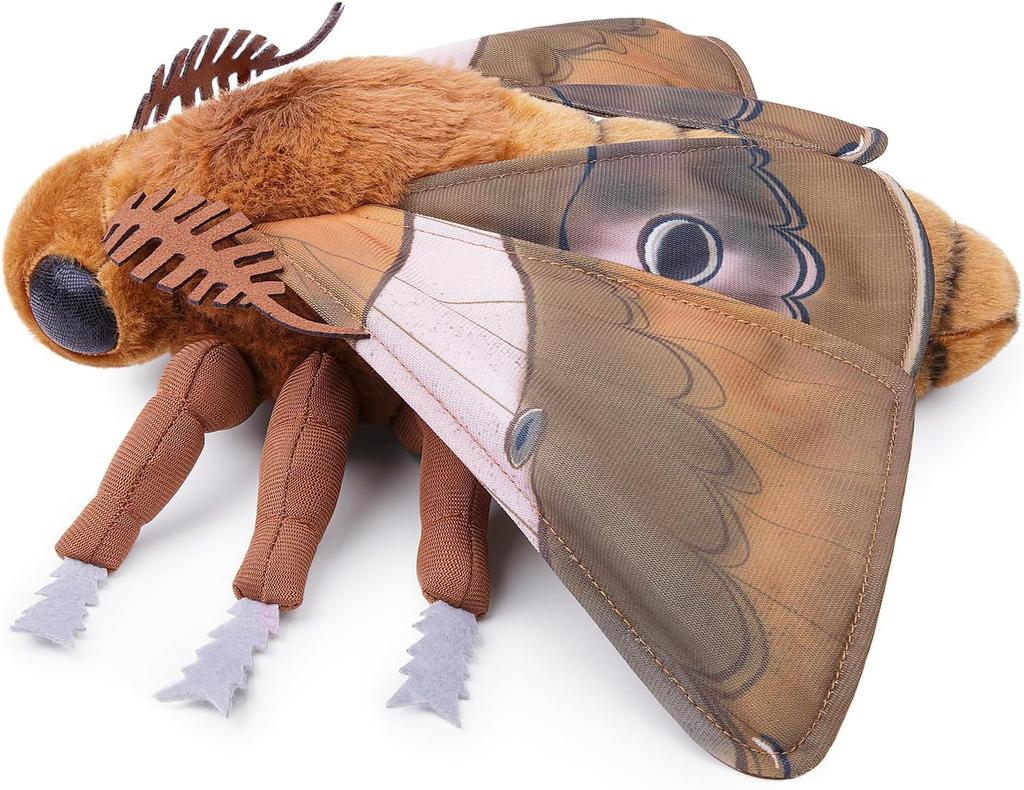 ZHONGXIN MADE Ginkgo Moth Plush Toy, Lifelike Ginkgo Moth Stuffed Animal 11-Inch, Realistic Soft Large Moth Plush Model Toy, Unique Plush Gift