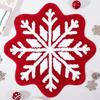 Christmas Snowflake Bathroom Rug Fuzzy Snowflake Absorbent Floor Mat Machine Washable Non Slip Bathtub Rug for Shower Entrance Kitchen Decor