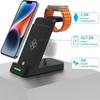 Беспроводная зарядная станция 3-в-1 - для iPhone 17-12/X Apple Watch AirPods Samsung Galaxy S25/S23/S22 Зарядное устройство