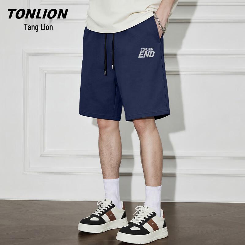 Мужские летние шорты TonLion из чистого хлопка, свободного кроя, с прямым кроем