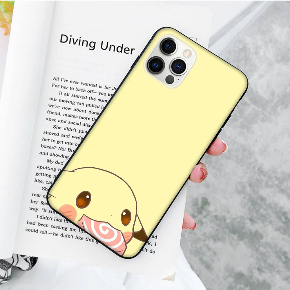 JP34 Pikachu Black Soft Case for Xiaomi Poco X6 X4 M5 M6 F5 F6 C65 C55 C50 C51 C40 Pro Redmi 14C A3X 13C 12C 11T 10A 9C Note 7 6 8A Plus